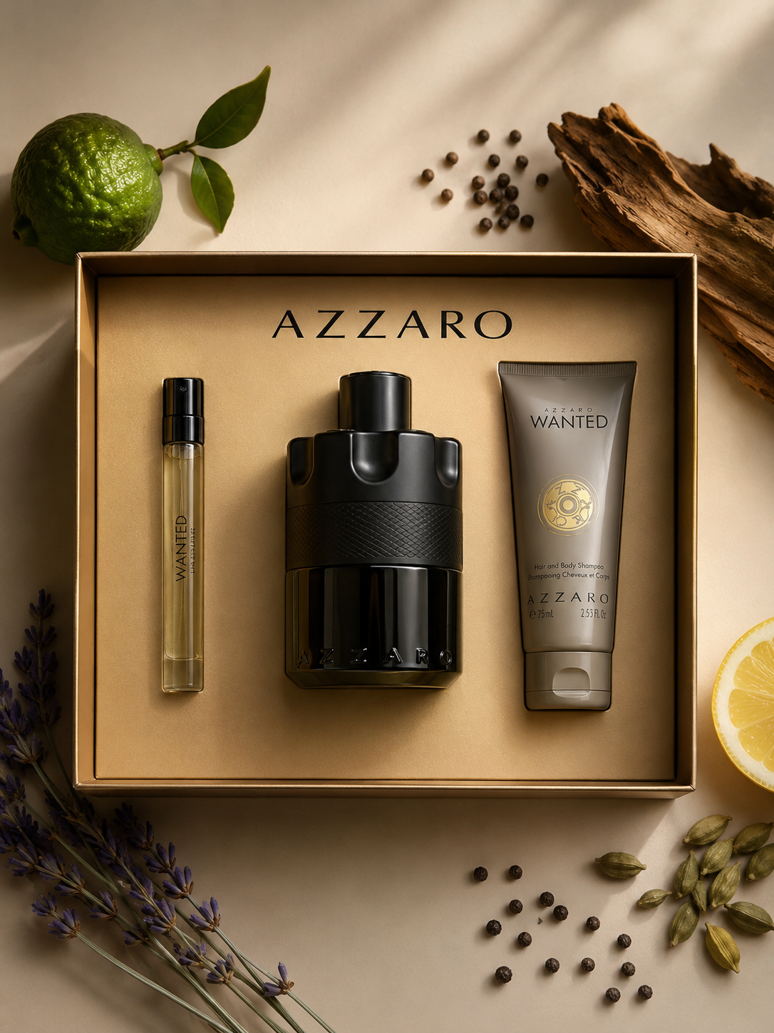 Azzaro Most Wanted Intense 3-Piece Set 3.3oz Men EDP Spray EDP Azzaro Most Wanted Intense 3-Piece Set 3.3oz Men EDP Spray EDP - Image 1
